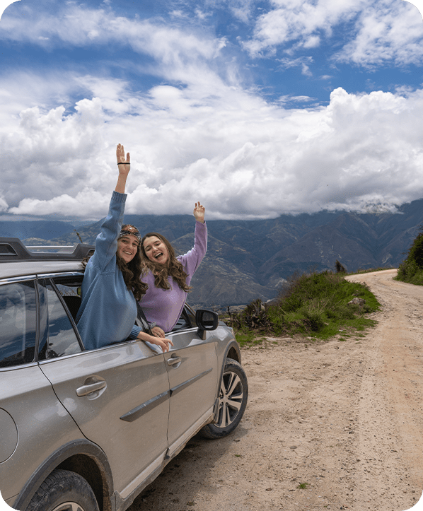 Friends on road trip